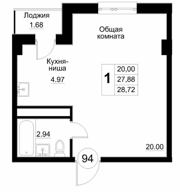 Планировка Студии 26 Кв М фото 25
