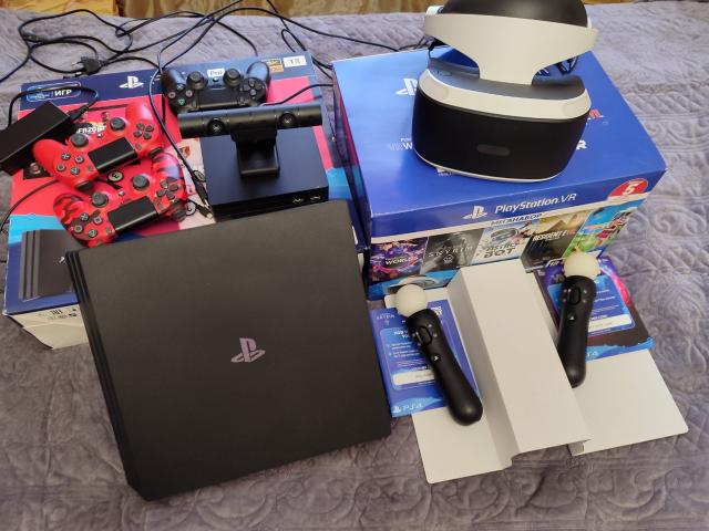 Play Station ps 4pro, VR очки, контроллеры движени